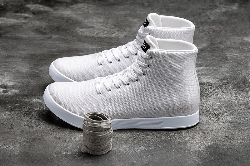 White Nobull High-Top Canvas Men's Trainers | CA T1449C